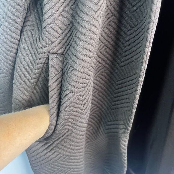 Chico's Brown Chevron Jacquard Boyfriend Blazer Lined Open Front Size 3P/LG - Picture 7 of 9